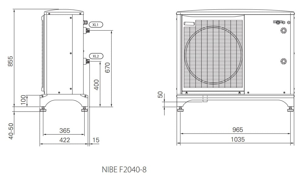 Nibe f2040 pompa ciepla monoblok schemat